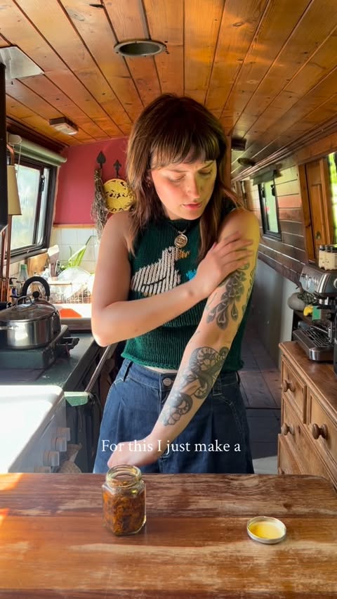 Instagram post by @inthecottagegarden for Anima Mundi Herbals. Caption reads: Making my own beauty products with....