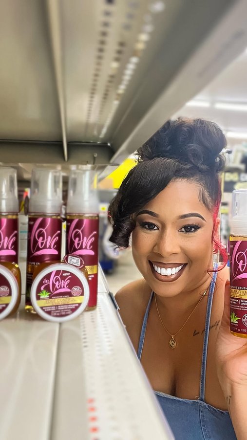 Instagram post by @gabriellezalina for En Love Beauty. Caption reads: Discover @enlovebeauty @dollargeneral and elevate....