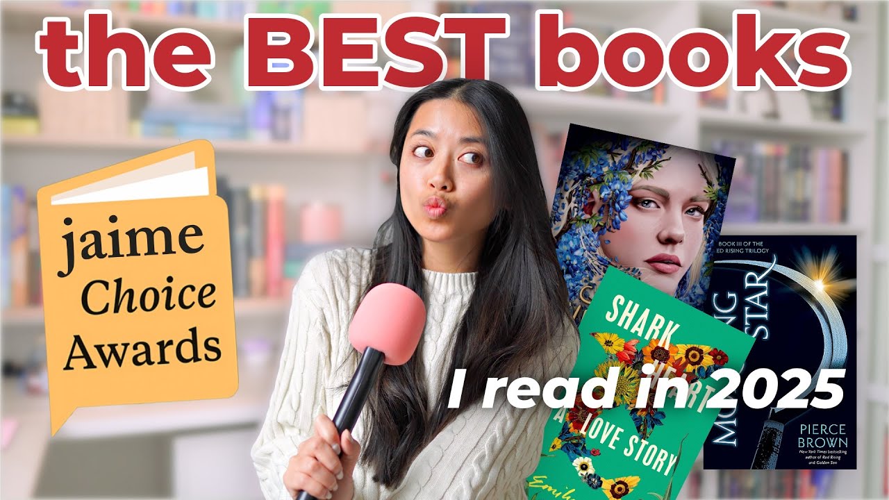 YouTube post by @jaimefok for BookoftheMonth. Caption reads: the BEST books I read in 2025 (and how they've....