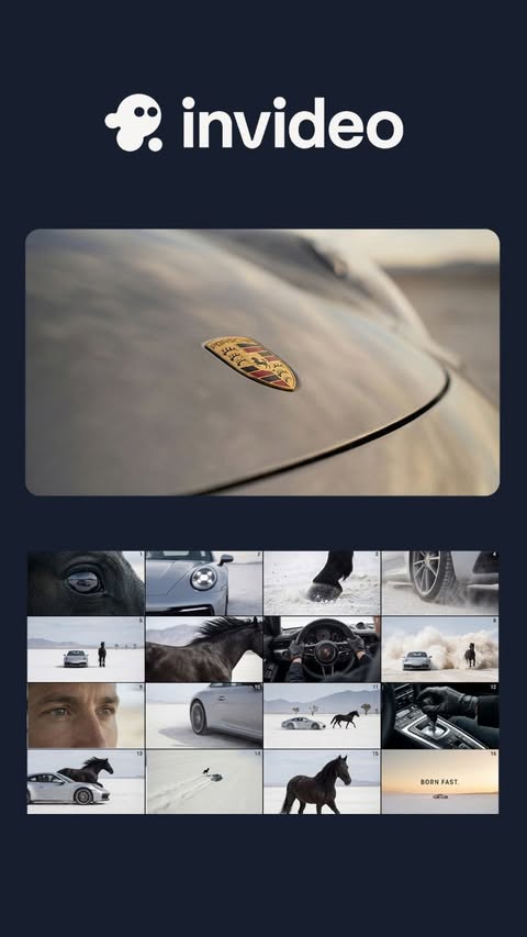 Instagram post by @richstartz for invideo. Caption reads: Using @invideo.io Vision a I turned a simple idea....