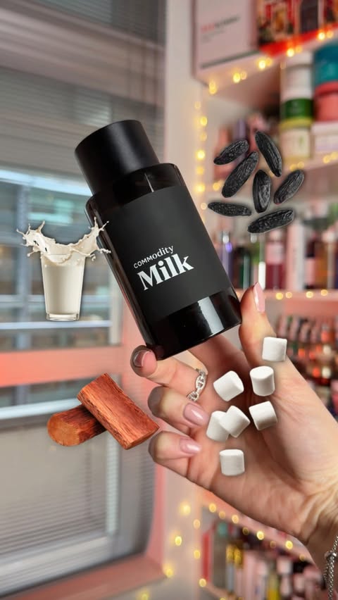 Instagram post by @tanyats.beauty for Commodity Fragrances. Caption reads: 🥛 Commodity Milk is one of the most popular....