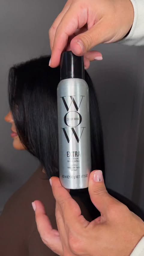 Instagram post by @carlbembridgehair for Color Wow Hair. Caption reads: THIS SHINE SPRAY IS NEXT LEVEL!
 
@colorwowhair....