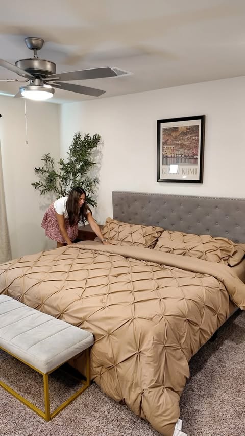 Instagram post by @josrenteria for Bedsure Home. Caption reads: [...] #DormDecor #CollegeEssentials @Bedsurehome.