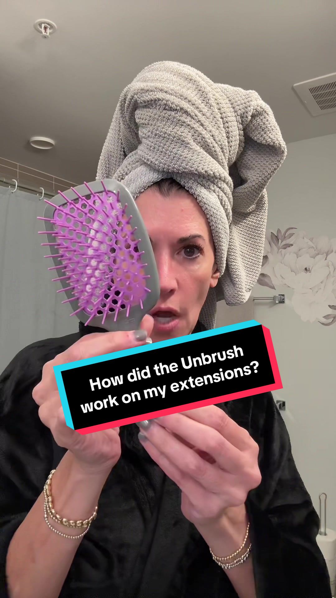 TikTok post by @myteacherfaceshop for FHI Heat. Caption reads: A review of the “Unbrush” by @FHI HEAT  Did it....
