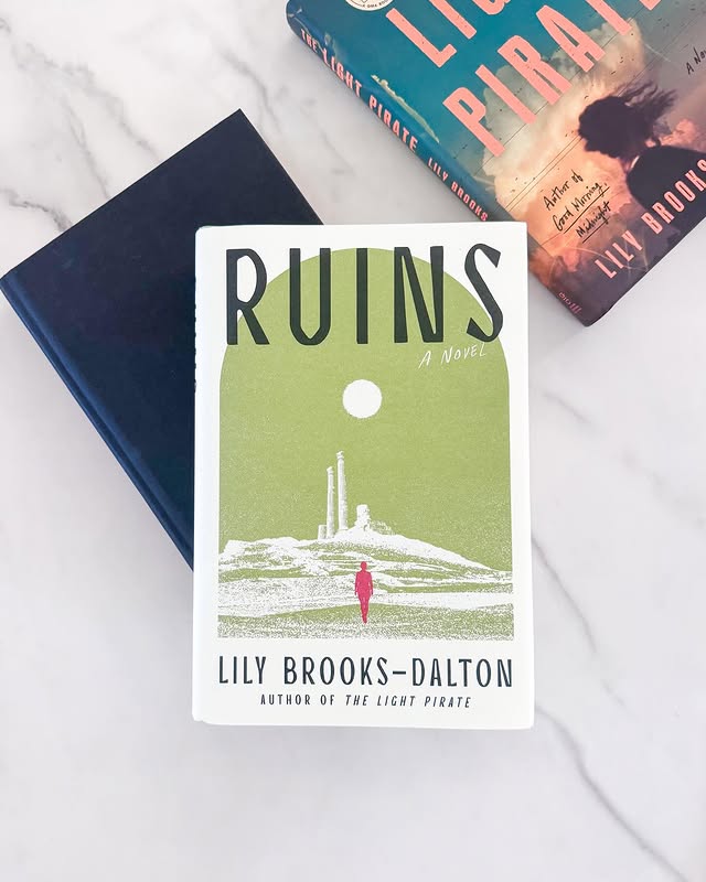 Instagram post by an influencer for Grand Central Publishing. Caption reads: ✨What’s New Wednesday Ruins by Lily Brooks-Dalton....