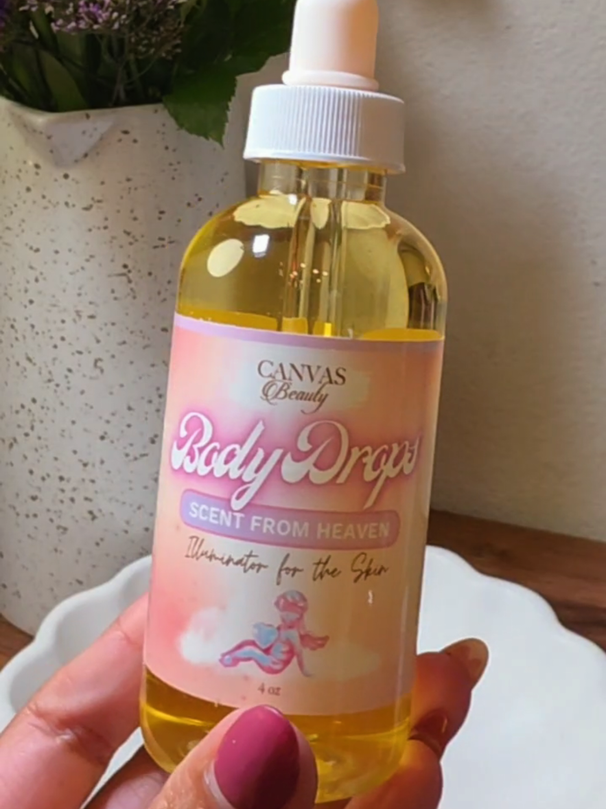 TikTok post by @iam__judy for Canvas Beauty Brand. Caption reads: This body oil @CANVAS BEAUTY BRAND makes your skin....