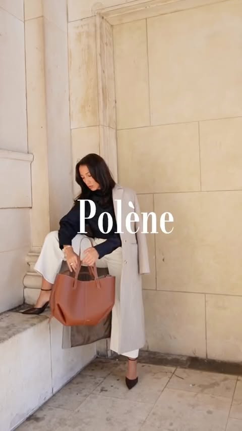 Instagram post by @iamsaraouardii for POLÈNE. Caption reads: AD | Some bags follow trends. The timeless ones....