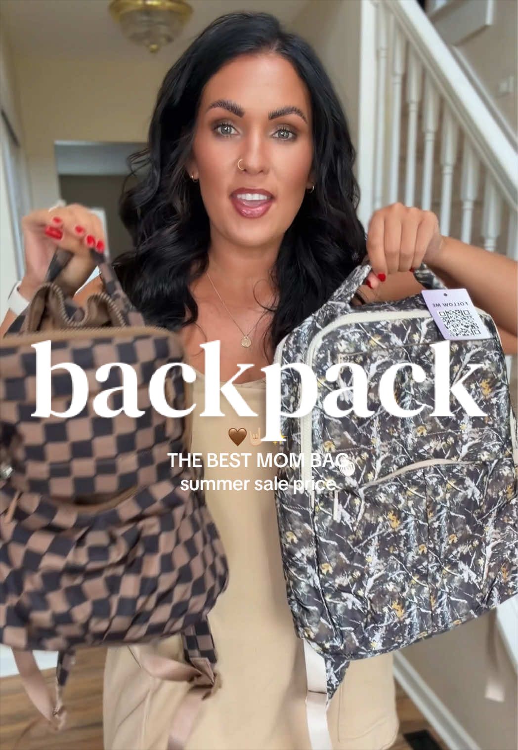 TikTok post by @keepingupwithkaylie for Iris And Rainbow. Caption reads: the iris backpack (& the mini backpack) simply....