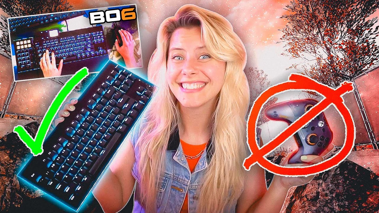 YouTube post by @NoisyButters for Newegg. Caption reads: CONTROLLER COD PLAYER USES KEYBOARD AND MOUSE FOR....