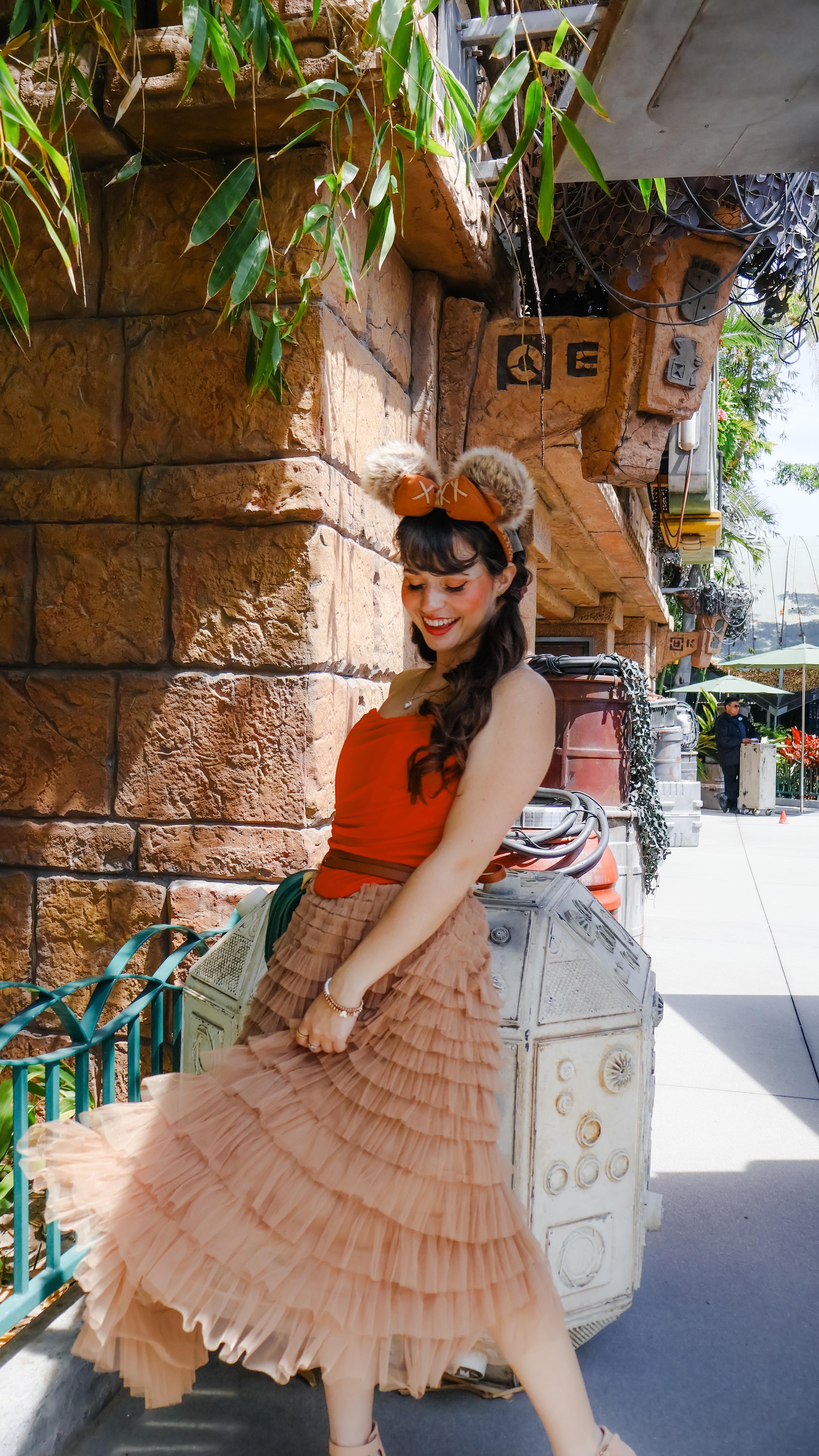 Instagram post by @magicwithmeg for Star Wars. Caption reads: turning ewoks into dapper day outfits? 🤭🐻🧡....