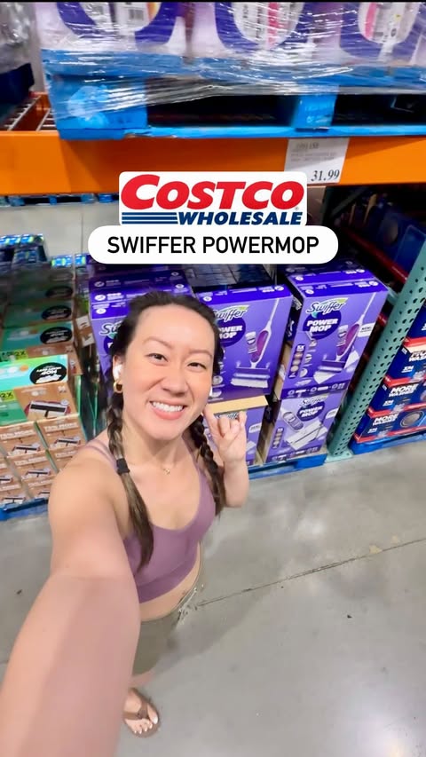 Instagram post by @costcoclaudia for Swiffer. Caption reads: #SwifferPartner grabbed this at costco and my....