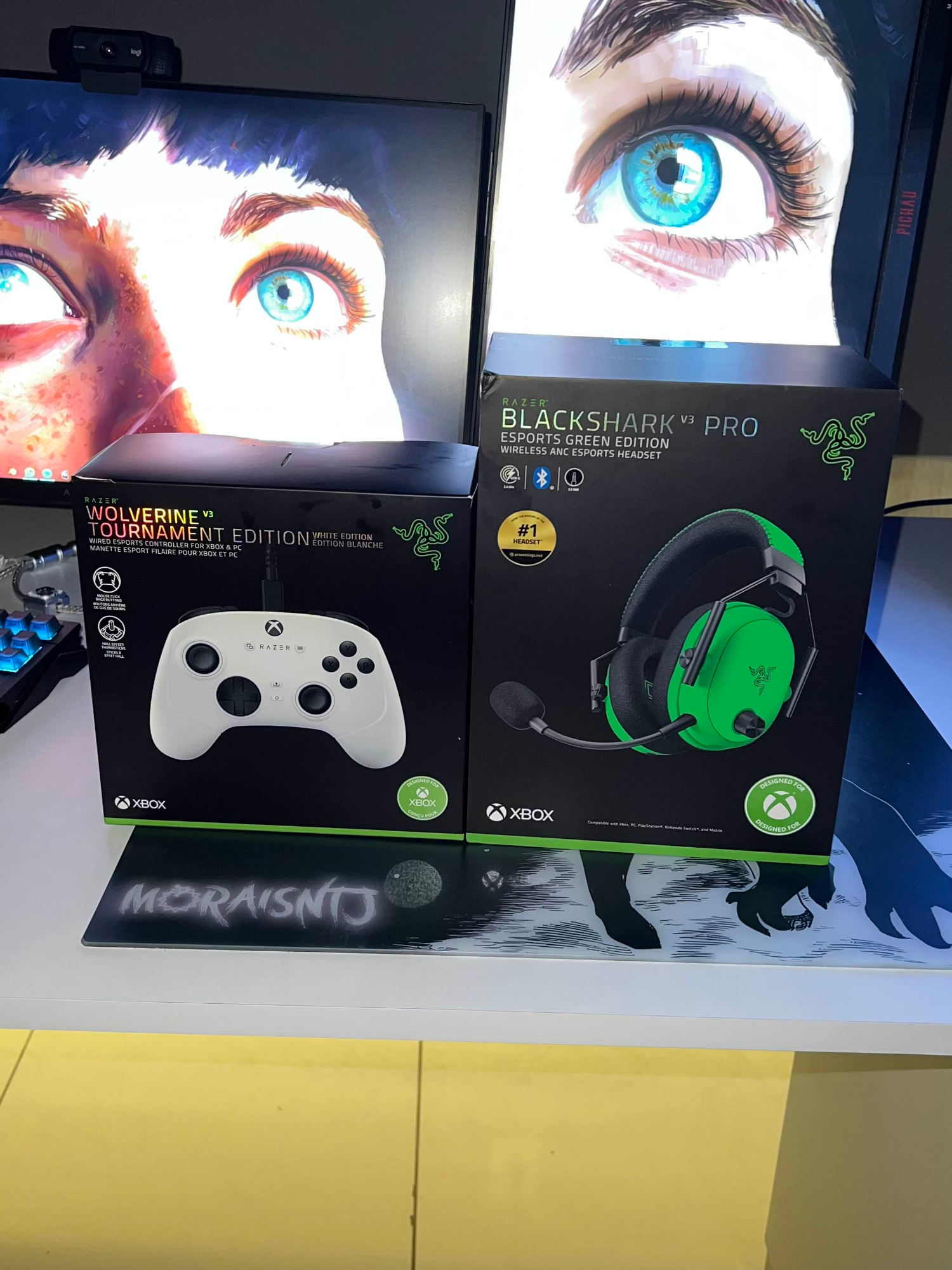 TikTok post by @moraisntj for Razer. Caption reads: Razer X Moraisntj pt2 BlackShark V3 Pro And [...].