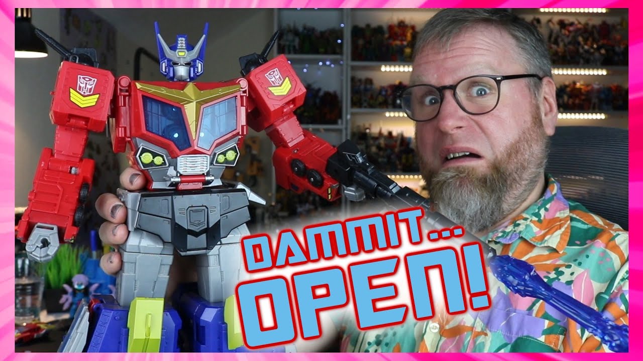 YouTube post by @toygrind for Hasbro Pulse. Caption reads: Dammit, Open: Prime Time! Transformers Age of the....