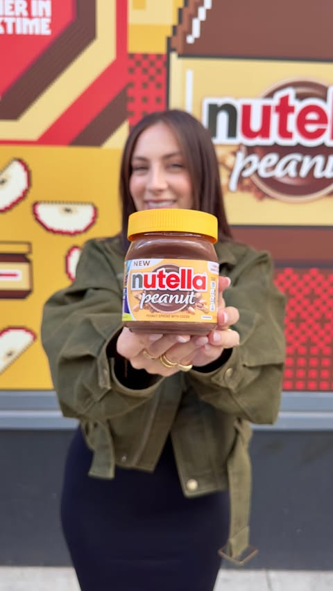 Instagram post by @sistersnacking for Nutella. Caption reads: #ad @nutella just launched its first new flavor....