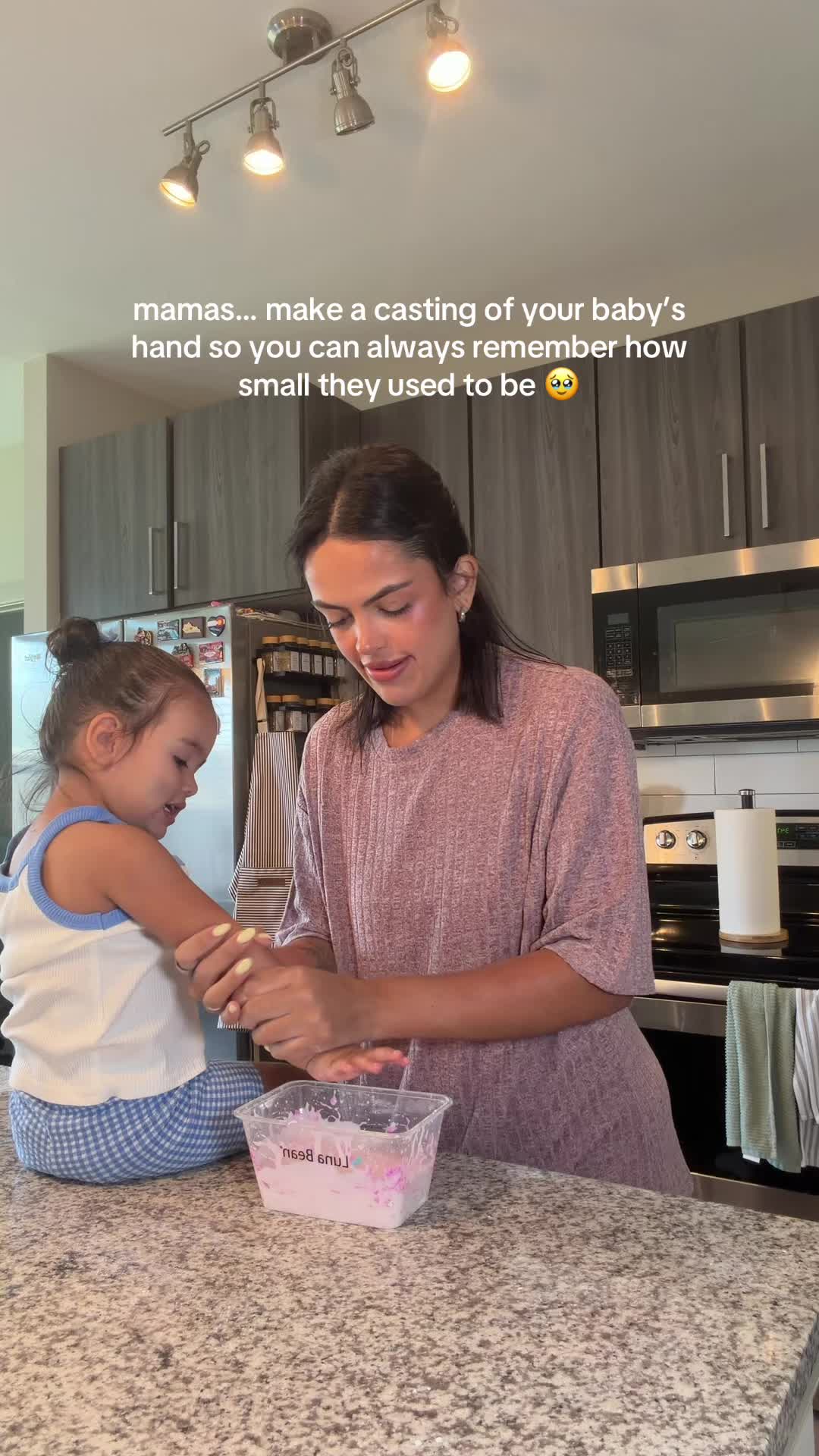 TikTok post by @isareveron for Luna Bean. Caption reads: [...] in 15 years 🥹😭 #mothersdaygiftideas....