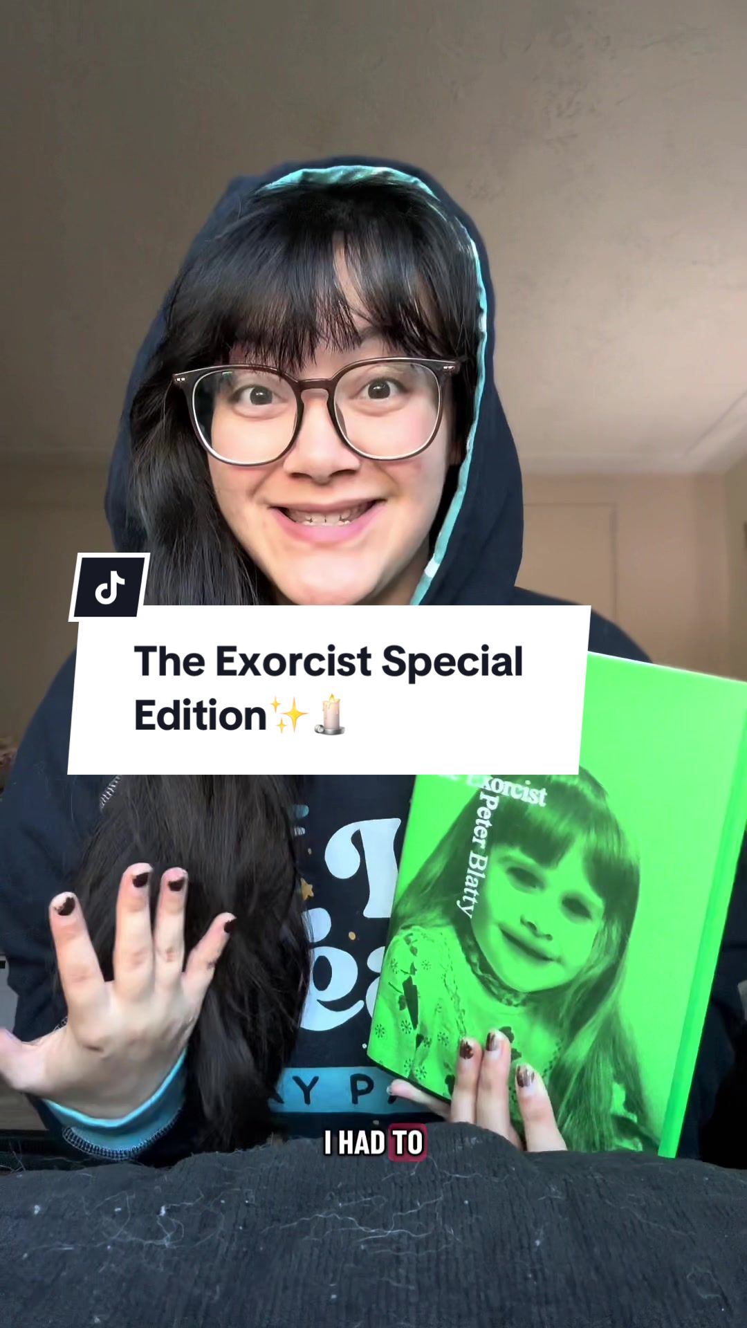 TikTok post by @lexy_gonzales for HarperCollins. Caption reads: [...] #horrorbookrec @HarperCollins.