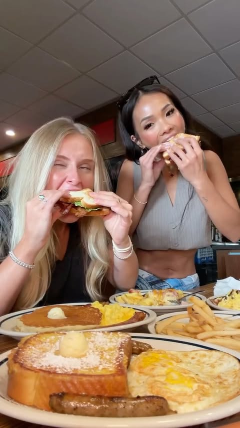 Instagram post by @jenntran for IHOP. Caption reads: [...] over PANCAKES and GRADUATION 🥹 #IHOPpartner....