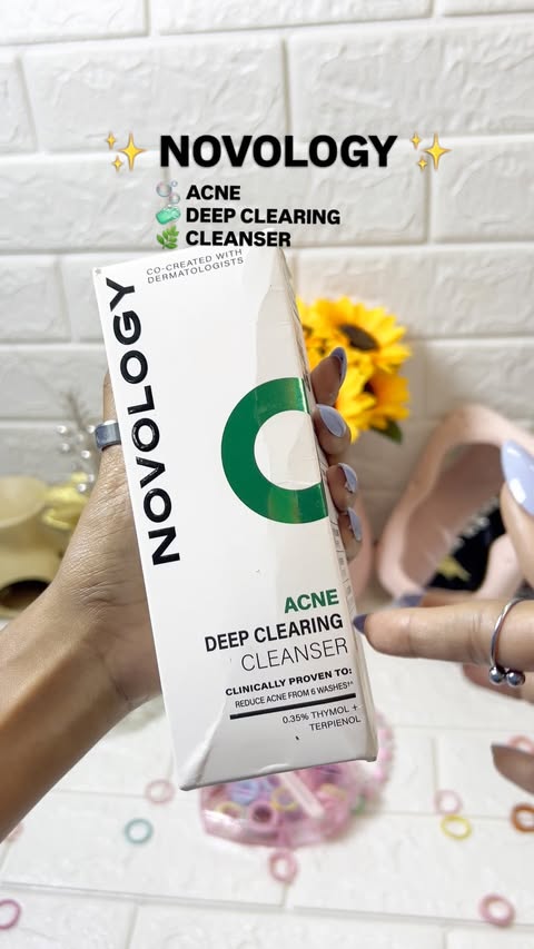 Instagram post by @amrutaglam for ThePinkPantherCo. Caption reads: [...] #HealthySkin @novalogyofficial....