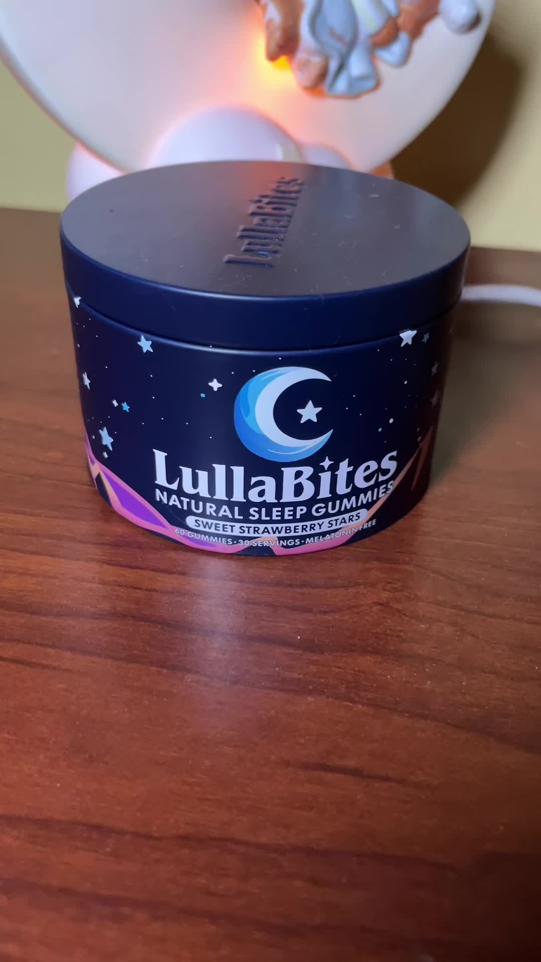 TikTok post by @mia_in_hawaii for LullaBites. Caption reads: #melatoninfreesleepgummy #sleepaid #menopause....