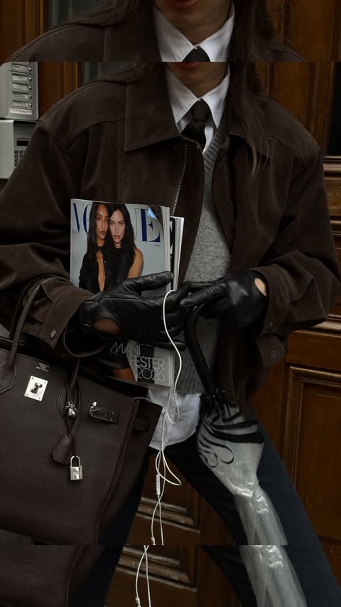 Instagram post by @gigischmitz_ for Source Unknown. Caption reads: She’s the moment.

#winteroutfitideas....