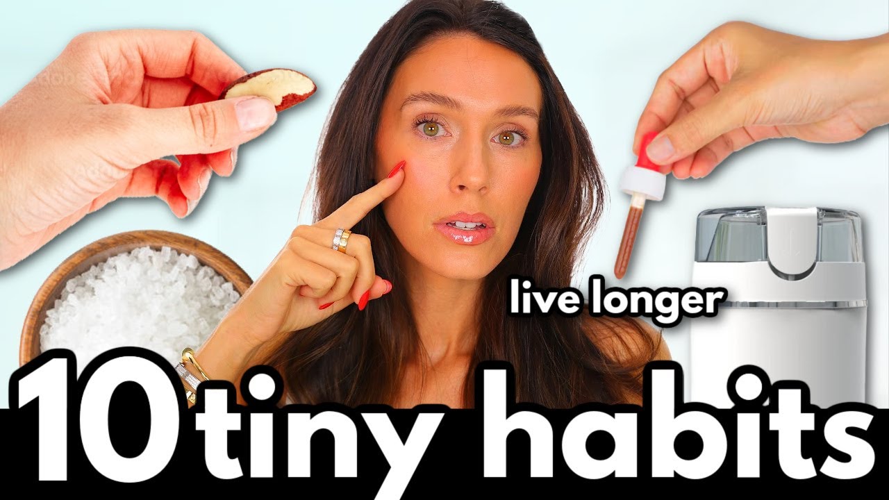 YouTube post by @SheaWhitney for LoopyCases. Caption reads: 10 Tiny Habits That Will Add 20 YEARS To Your....