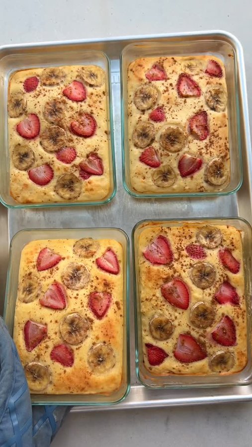 Instagram post by @feelgoodfoodie for Stonyfield Organic. Caption reads: #ad Make protein pancakes for meal prep using....