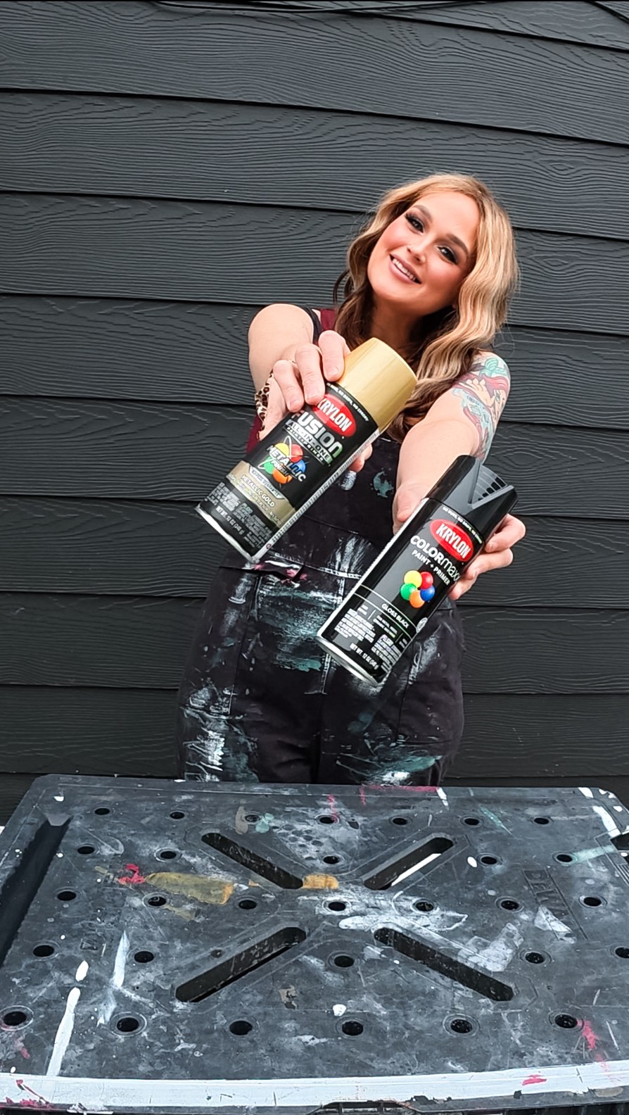 Instagram post by @the.dessy.dwelling for Krylon. Caption reads: [...] this haunting light-up display with....