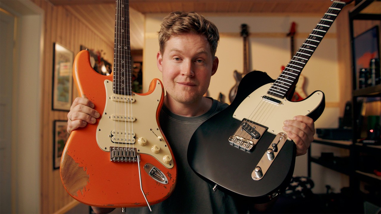 YouTube post by @eirikstor for Sweetwater Integration. Caption reads: I think these guitars are better than Fender atm.