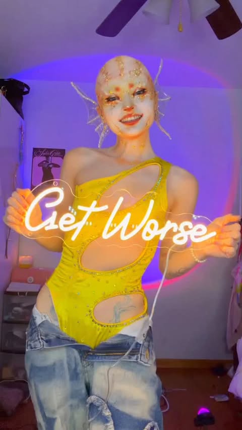 Instagram post by @lovelybedhead for GS-JJ.com. Caption reads: AD || 🌀🌀🌀OOO U WANNA GET A NEON SIGN FROM GSJJ....