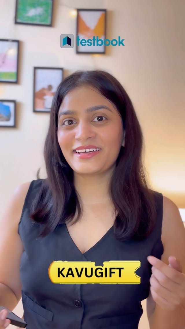 Instagram post by @legally.kavita for Testbook. Caption reads: [...] sample papers and past questions!....