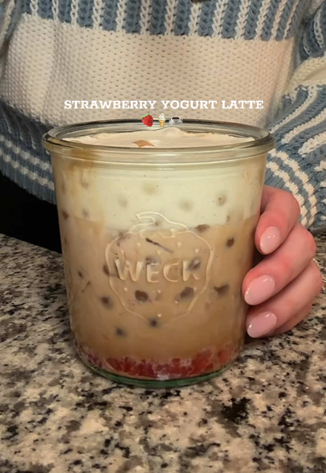 TikTok post by @lori_ilc for Syruvia. Caption reads: [...] by this one!! Tastes so good! ☕️🍓 @Syruvia....