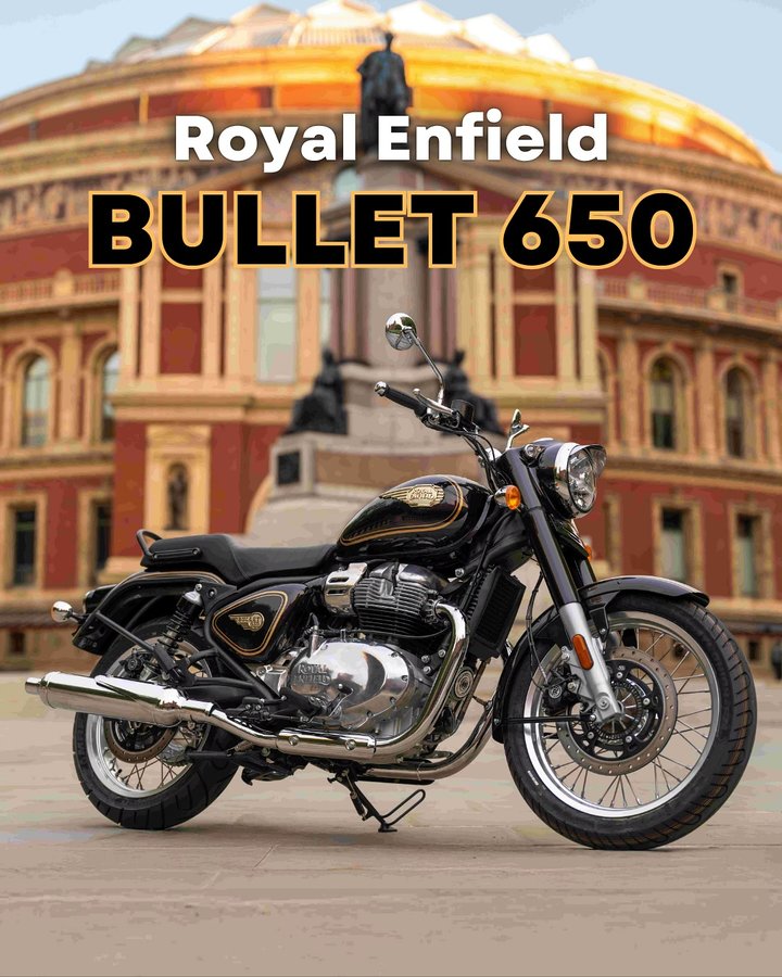Instagram post by @motorxone for Royal Enfield. Caption reads: The legendary Royal Enfield Bullet DNA now gets a....