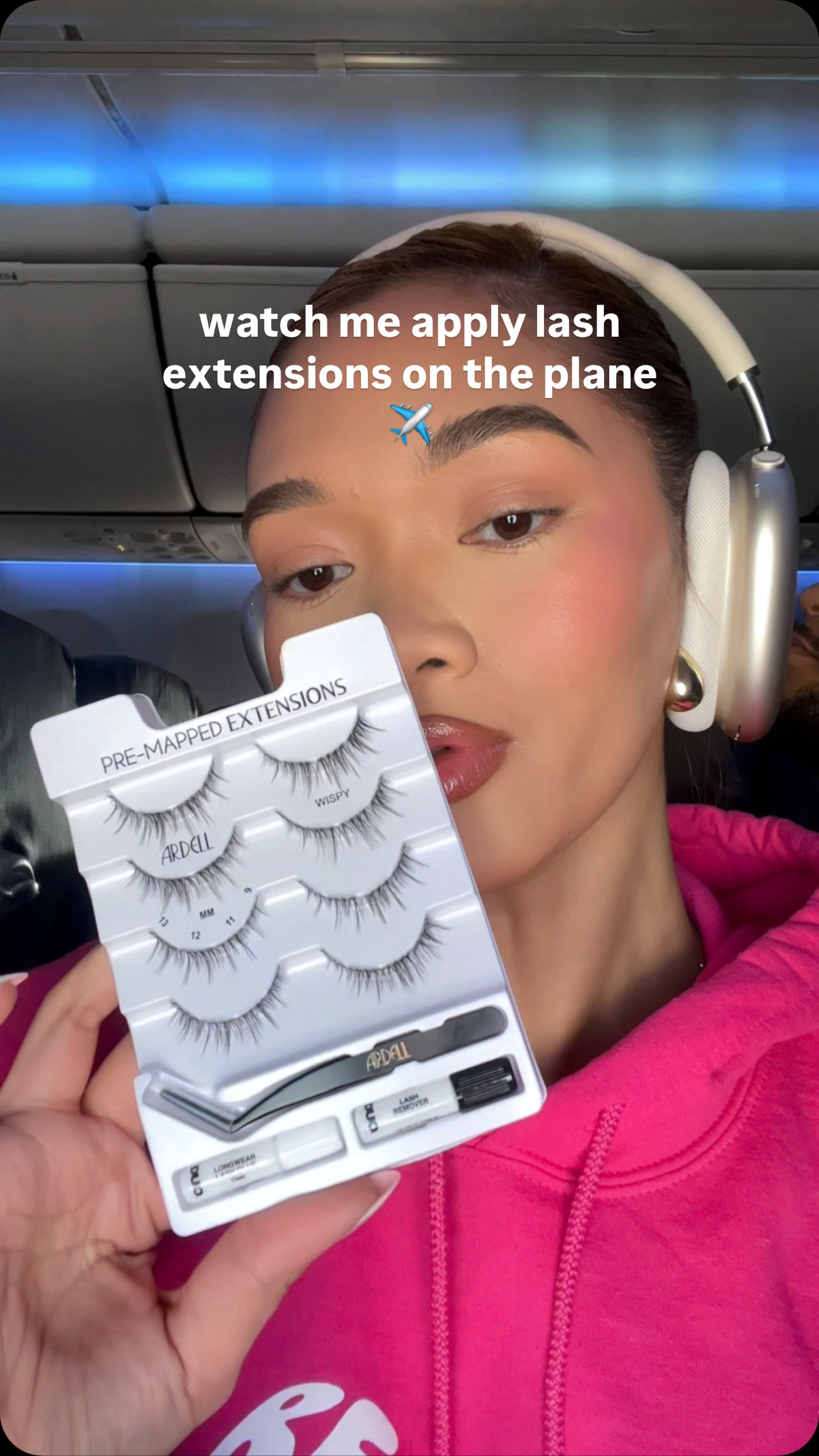 Instagram post by @che.mosley for Ardell Beauty. Caption reads: Lash extensions without the high cost 👀✨ These....