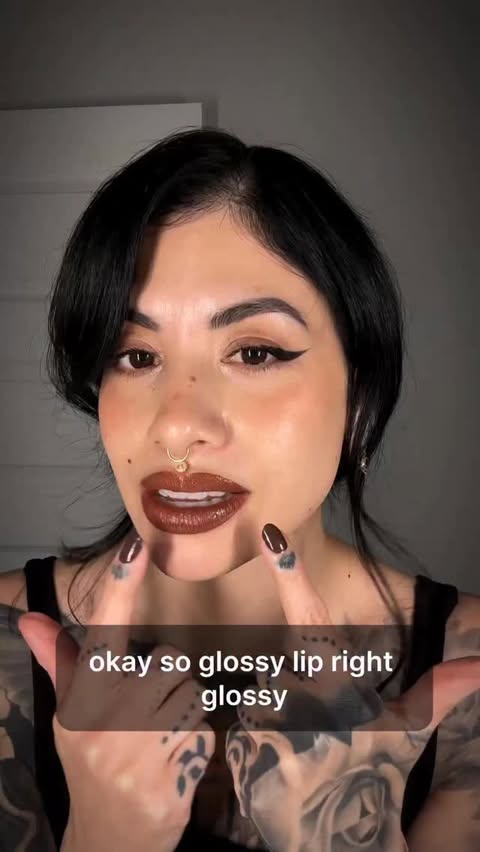Instagram post by @chelseyceja for Haus Labs by Lady Gaga. Caption reads: Im just in awe that the gloss doesn’t transfer 😭....