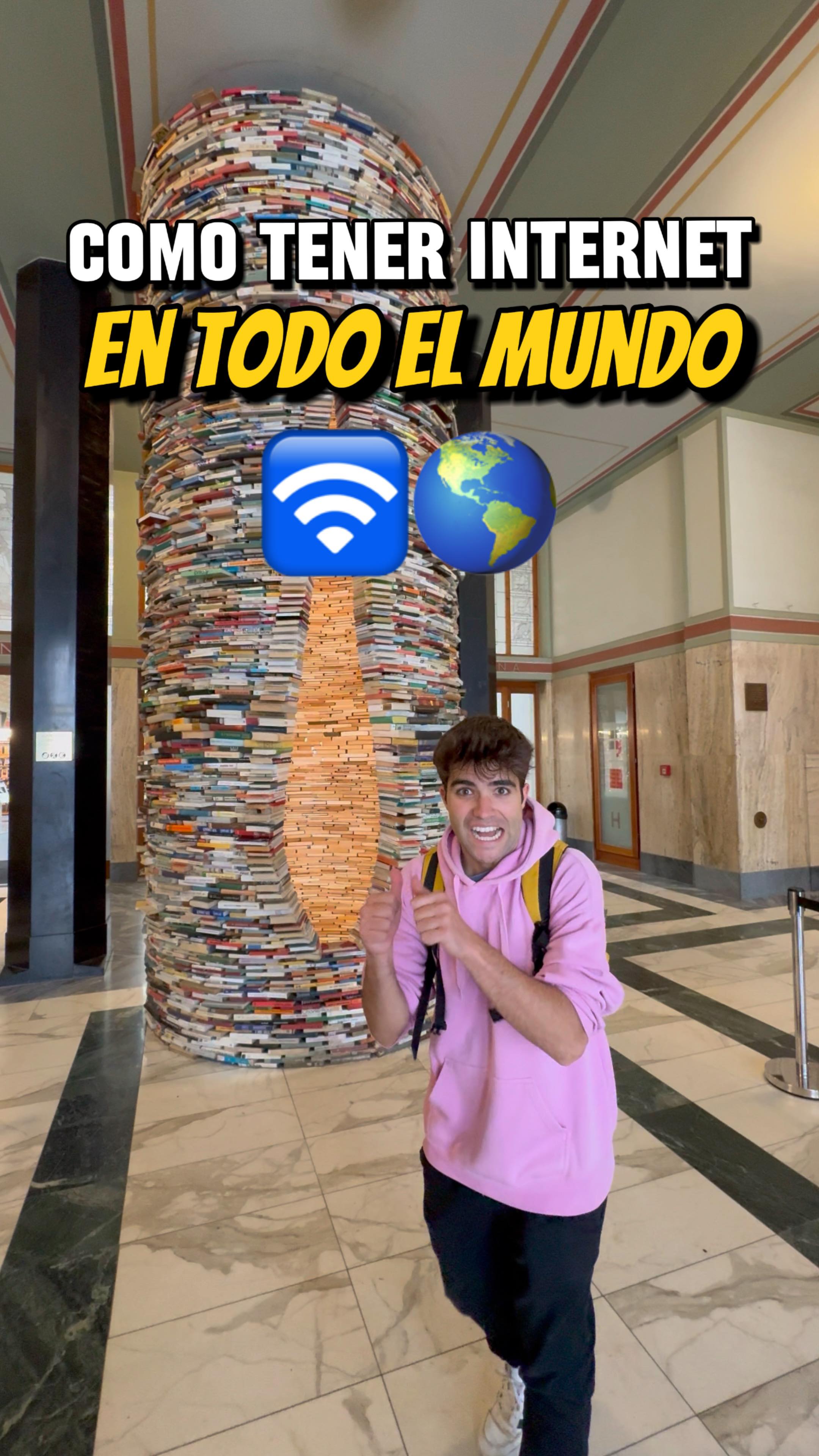 Instagram post by @gemelosviajeros for Holafly. Caption reads: Como tener internet en otros paises con las ESIM....
