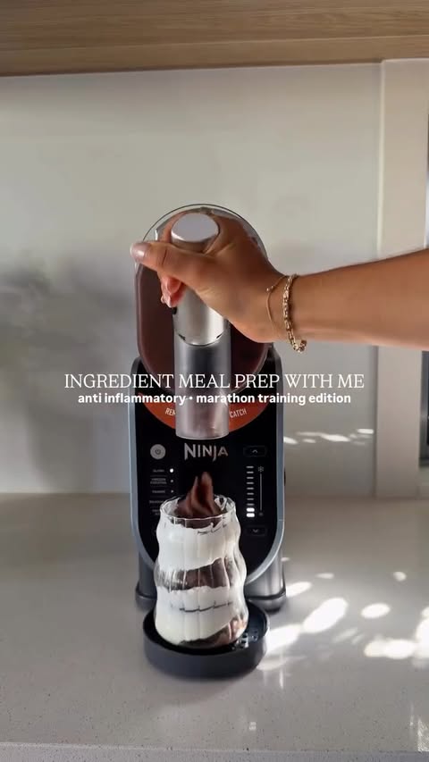 Instagram post by @fitnessbymads_ for Ninja Kitchen. Caption reads: [...] simple staples I’m prepping with my Ninja....