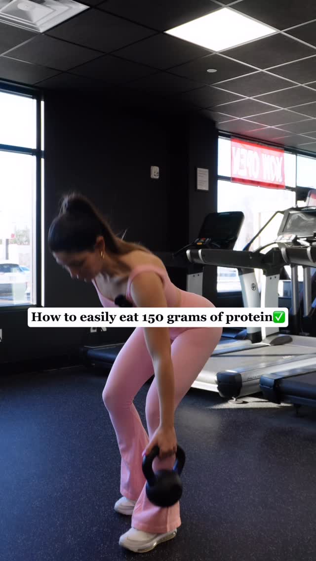 Instagram post by @bodybykb_ for PEScience. Caption reads: How to make hitting your protein goal simple....