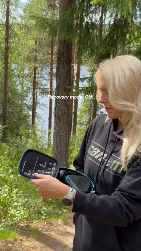 Instagram post by @selinamalinen for Therabody. Caption reads: [...] to feeling like myself again. 🙂‍↕️ ad....