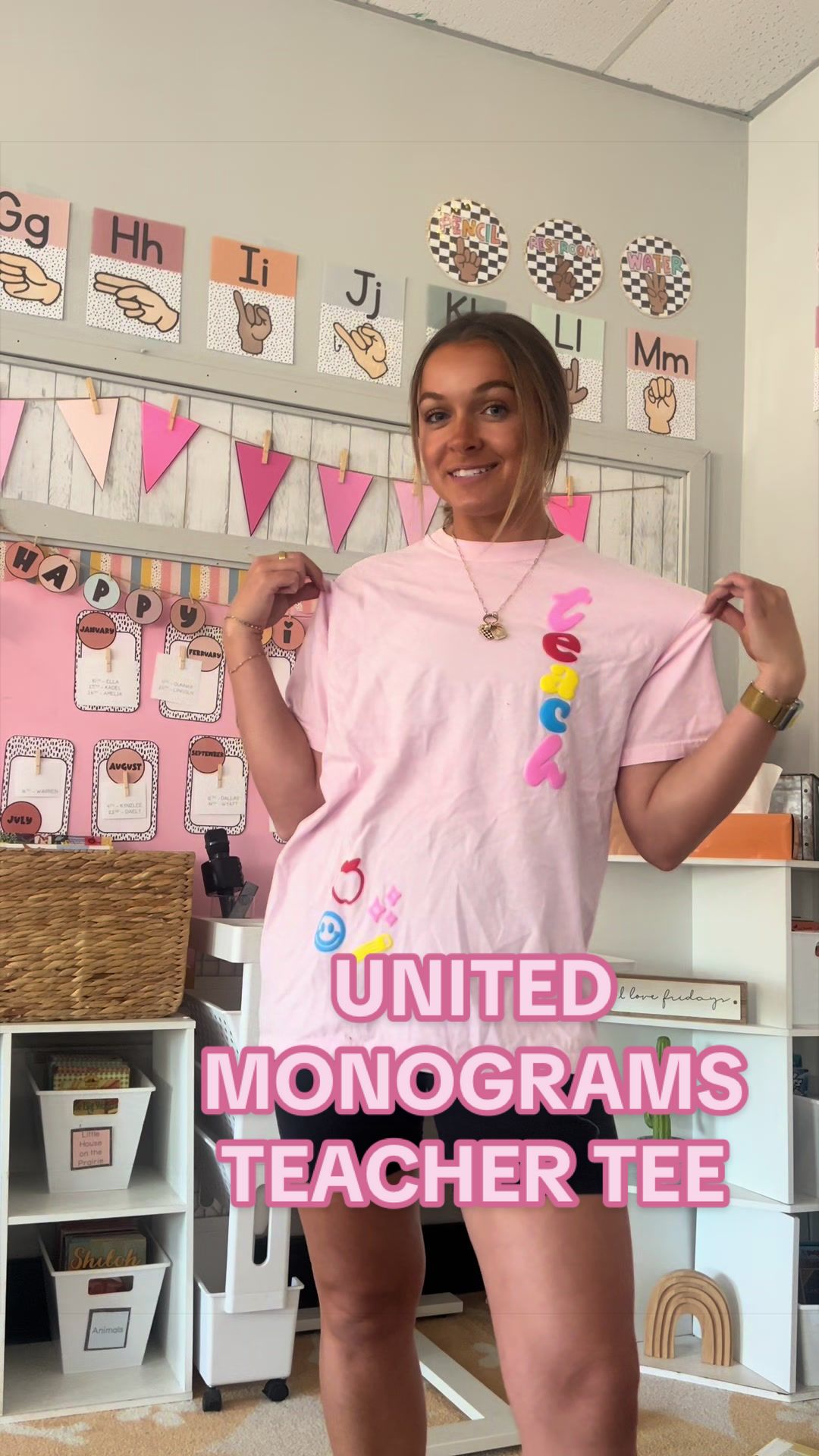 TikTok post by @themissamandashow for United Monograms. Caption reads: @United Monograms does it again 🤩🍎....