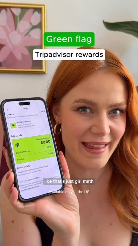 Instagram post by @maddy_macrae_ for Tripadvisor. Caption reads: [...] only if we’re earning Trip Cash with....