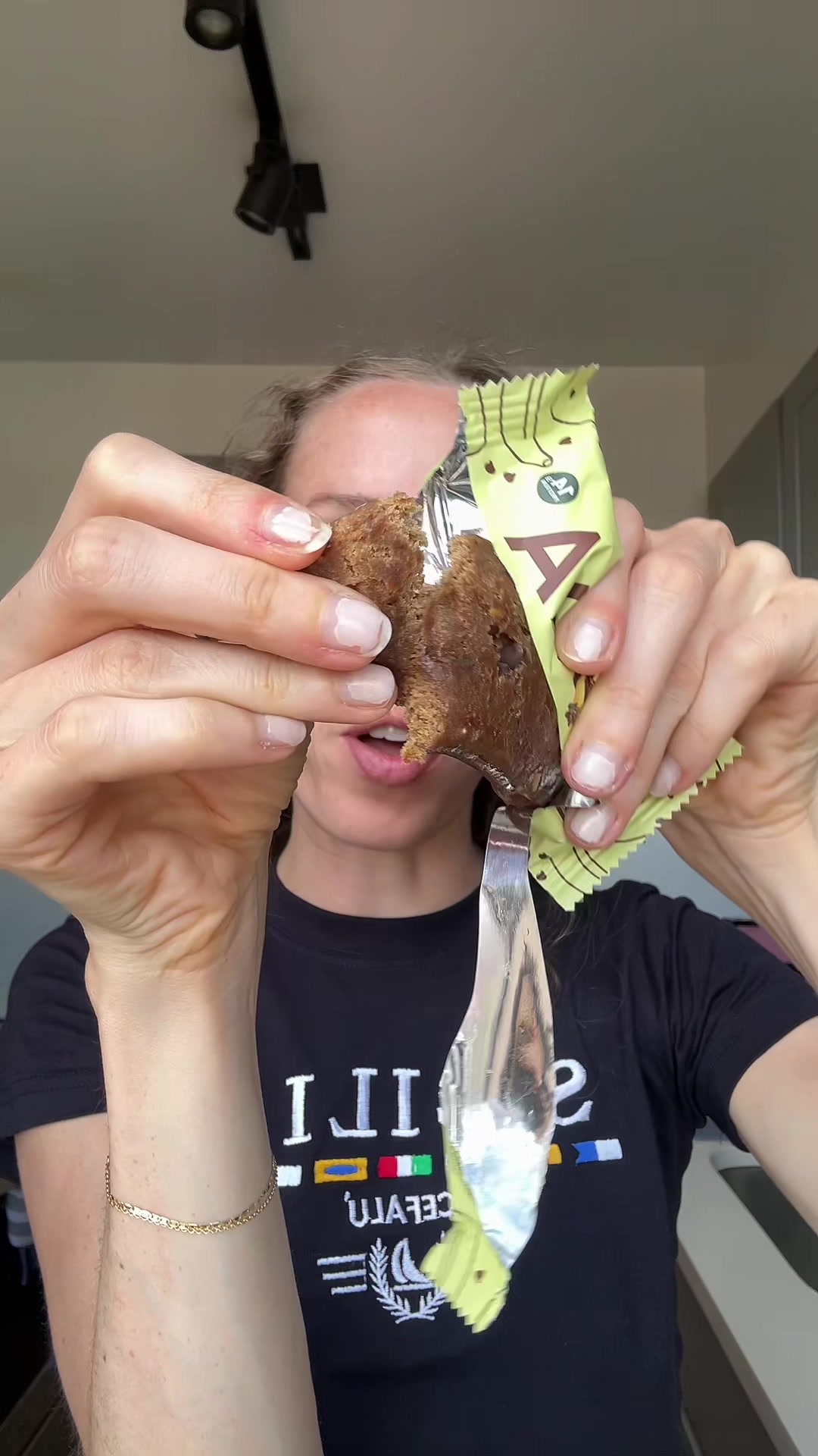 TikTok post by @samgbrady for Aloha. Caption reads: lemme put you on real quick…🍌🍞🍫 @ALOHA....