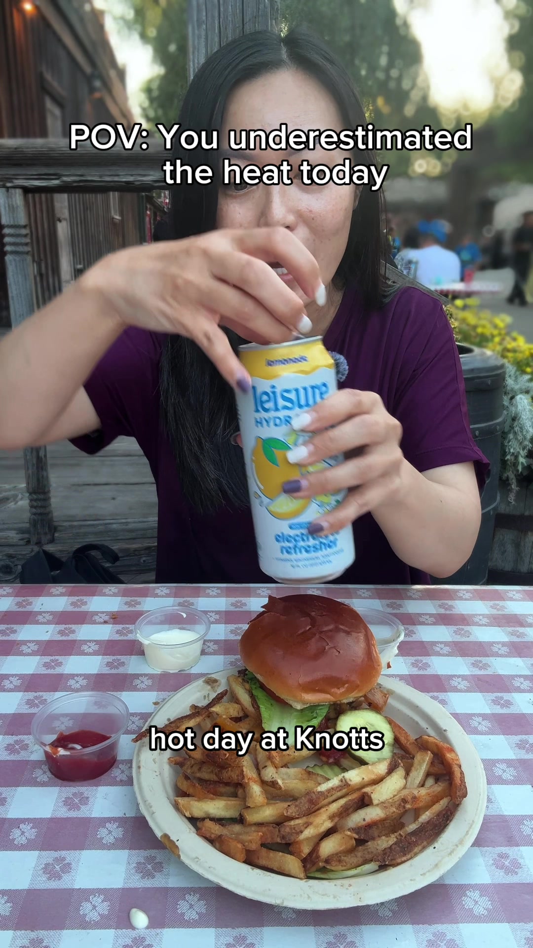 TikTok post by @grandpakittyy1 for Leisure Project Co. Caption reads: It's been hot lately, so I picked up Leisure....