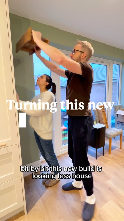 Instagram post by @flo.designs.a.home for RYOBI Tools. Caption reads: Larder cupboard storage / end panel shelving!....