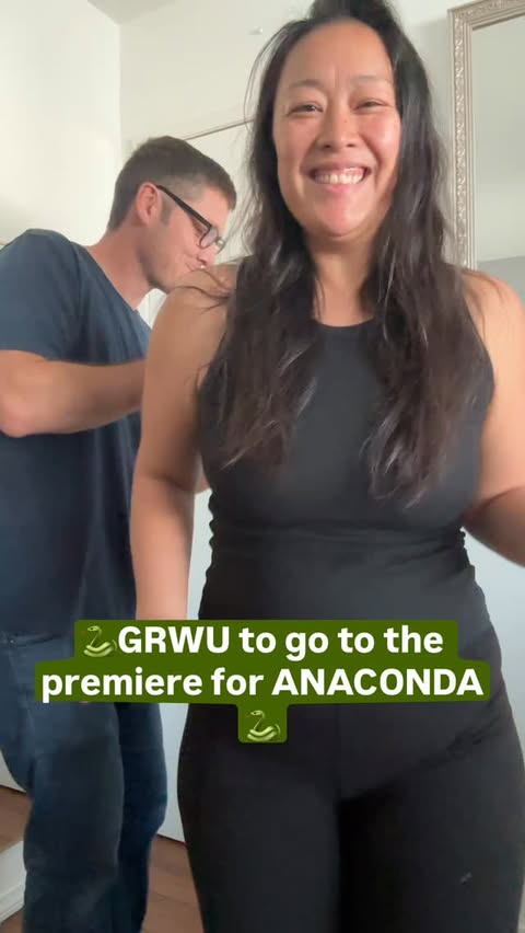 Instagram post by @edizaferris for Azazie. Caption reads: [...] #anacondamovie 
🤵‍♂️👗by : @azazieofficial....