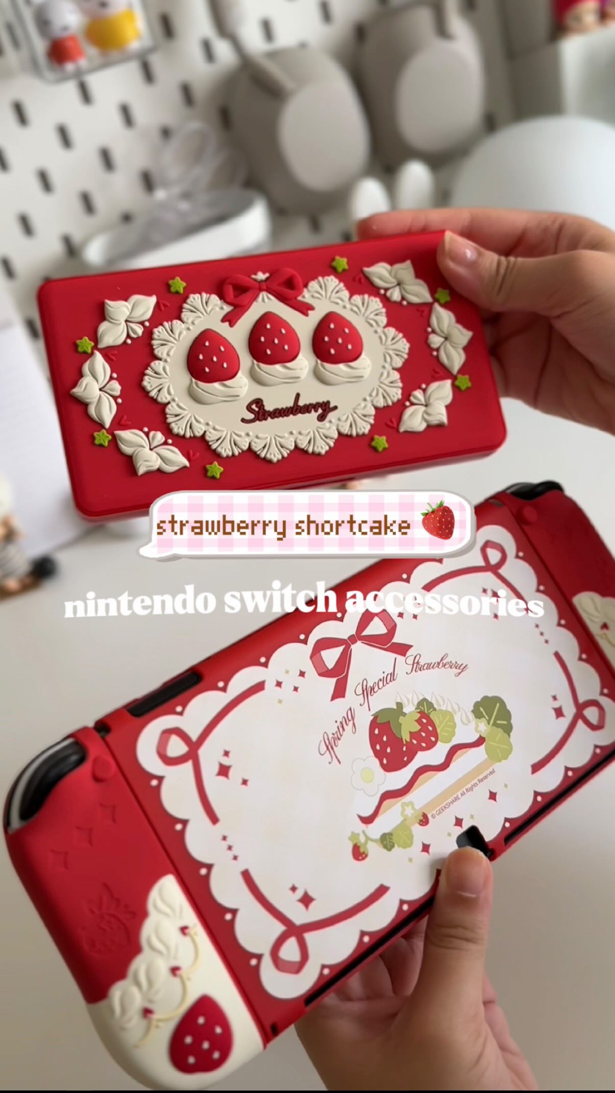 Instagram post by @coffeecloud9 for GeekShare. Caption reads: the cutest switch accessories 🍰

thank you....