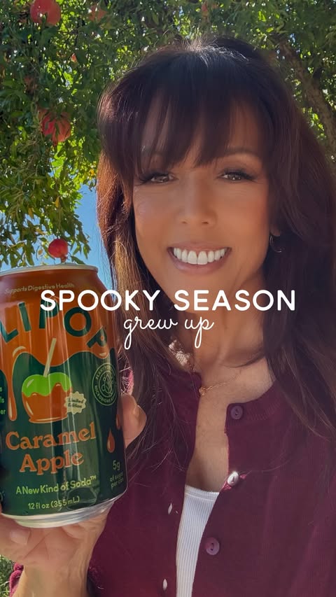 Instagram post by @stacy.bowler for OLIPOP. Caption reads: [...] Caramel Apple @drinkolipop and… okay, I get....