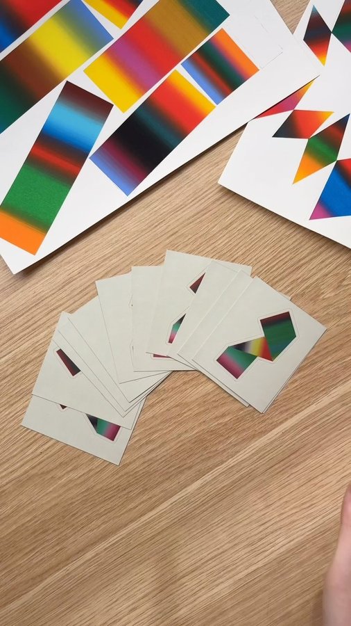 Instagram post by @amber_vittoria for StickerApp. Caption reads: [...] cards unique, which is why I love....