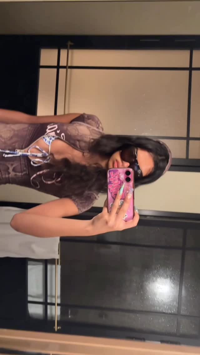 Instagram post by @aly_686 for IAMGIA. Caption reads: romper from @iamgia ⭐️⭐️ #snakeprint #california.