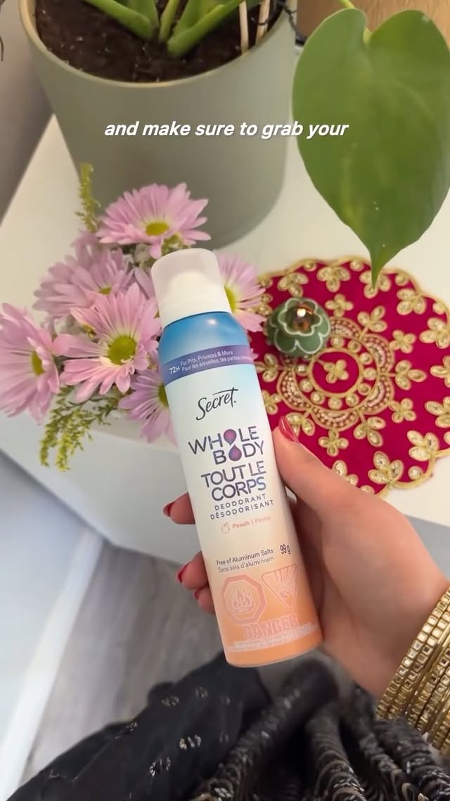 Instagram post by @thatsosona for Secret Deodorant. Caption reads: Glow up for Diwali with a little Secret! ✨Grab....
