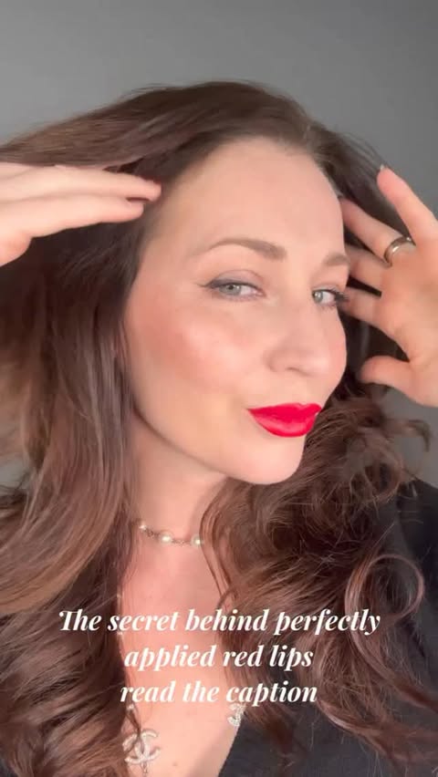 Instagram post by @nataliagoff_ngmakeup for Typology. Caption reads: The secret behind perfect red lips 
Red lips....